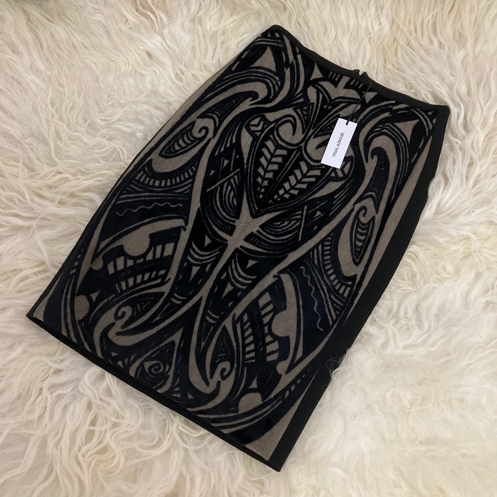 YIGAL AZROUËL Velvet Burnout Printed Knee-Length Skirt - Picture 2 of 9